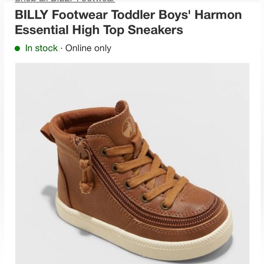 Billy footwear toddler harmon high tops brown 13